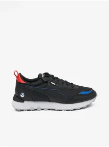 Black Mens Sneakers with Leather Details Puma BMW MMS Rider - Men