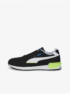 White and black men's sneakers with details in suede finish Puma Graviton - Men #6386409