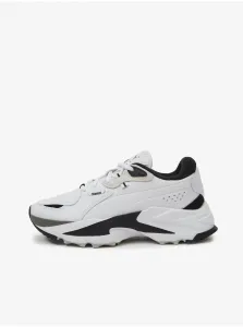Black-and-White Women's Leather Sneakers Puma Orkid - Women