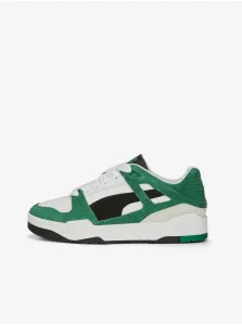 Puma Slipstream Archive Green and White Mens Leather Sneakers Remastered - Men