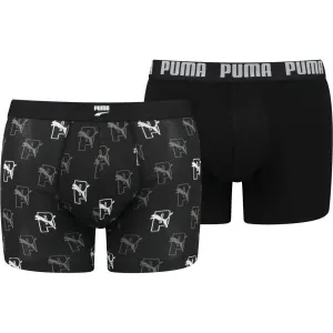 Puma MEN AOP BOXER 2P Pánske boxerky, čierna, veľkosť