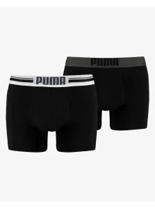 Puma PLACED LOGO BOXER 2P Pánske boxerky, čierna, veľkosť #428677