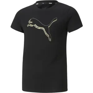 Puma ALPHA TEE G Dievčenské tričko, čierna, veľkosť 140