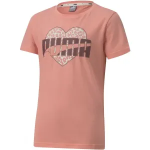 Puma ALPHA TEE G Dievčenské voľnočasové tričko, lososová, veľkosť 128