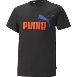 Puma ESS + 2 COL LOGO TEE Chlapčenské tričko, čierna, veľkosť