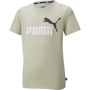 Puma ESS + 2 COL LOGO TEE Chlapčenské tričko, khaki, veľkosť #435813