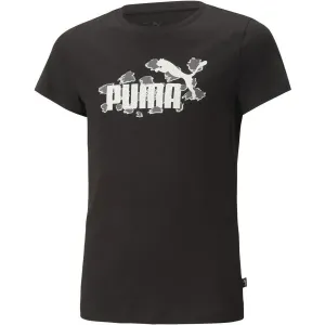 Puma ESS+ANIMAL TEE G Dievčenské tričko, čierna, veľkosť 152