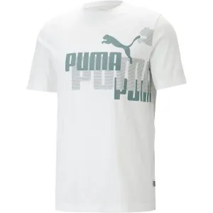 Puma ESS+LOGO POWER TEE Pánske tričko, biela, veľkosť XL #6299880