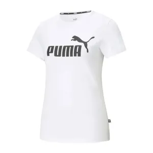 Puma ESS LOGO TEE Dámske tričko, biela, veľkosť XS