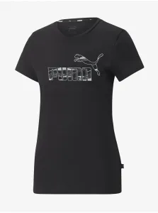 Puma ESS LOGO TEE Dámske tričko, čierna, veľkosť #419113