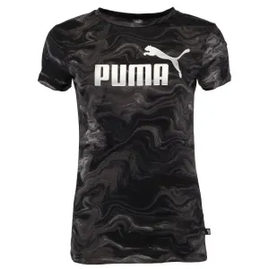 Puma ESS + MARBLEIZED TEE Dámske tričko, čierna, veľkosť