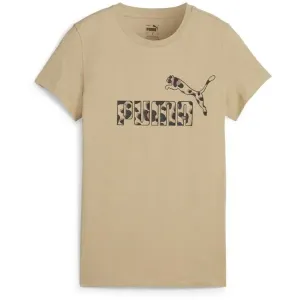Puma ESSENTIALS + ANIMAL GRAPHIC TEE Dámske tričko, béžová, veľkosť #9397055