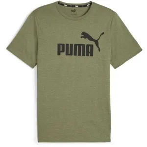 Puma ESSENTIALS HEATHER TEE Pánske športové tričko, khaki, veľkosť #9223974