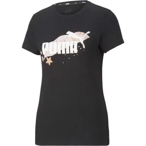 Puma FLORAL VAIBS GRAPHIC TEE Dámske tričko, čierna, veľkosť