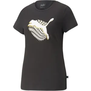 Puma GRAPHIC HOUND STOOTH TEE Dámske tričko, čierna, veľkosť #7463734