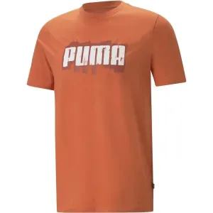 Puma GRAPHICS PUMA WORDING TEE Pánske tričko, oranžová, veľkosť #6826238