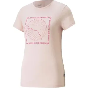 Puma GRAPHICS SHE MOVES US TEE Dámske tričko, lososová, veľkosť #6318432