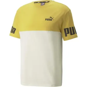 Puma POWER COLORBLOCK TEE Pánske tričko, béžová, veľkosť XL #416368