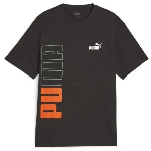 Puma POWER COLORBLOCK TEE Pánske tričko, čierna, veľkosť #7587768