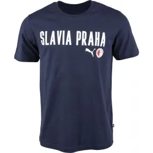 Puma Slavia Prague Graphic Tee DBLU Pánske tričko, tmavo modrá, veľkosť