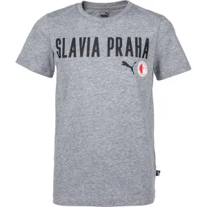 Puma Slavia Prague Graphic Tee Jr GRY Chlapčenské tričko, sivá, veľkosť