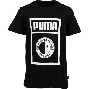 Puma SLAVIA PRAGUE GRAPHIC TEE JR Juniorské tričko, čierna, veľkosť #414414