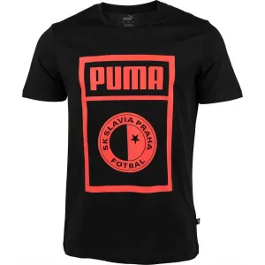 Puma SLAVIA PRAGUE GRAPHIC TEE Pánske tričko, čierna, veľkosť