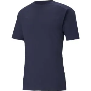 Puma TEAMCUP CASUALS TEE Futbalové tričko, tmavo modrá, veľkosť #6206345