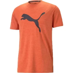 Puma TRAIN FAV HEATHER CAT TEE Pánske športové tričko, oranžová, veľkosť