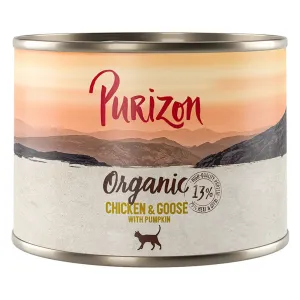 Výhodné balenie Purizon Organic 24 x 200 g - kuracie a husacie s tekvicou
