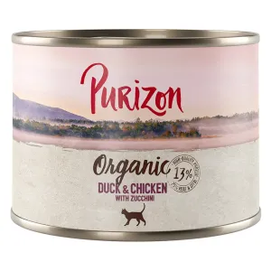 Purizon konzervy 6 x 400 g / 6 x 200 g - 15 % zľava -  Organic  kačacie a kuracie s cuketou Organic 6 x 200 g