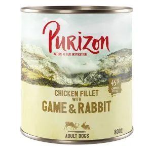 Purizon Adult - bez obilnín, 6 x 800 g / 400 g - 5 + 1 zadarmo!  - Zverina s králičim mäsom, tekvicou a brusnicami (6 x 800 g)