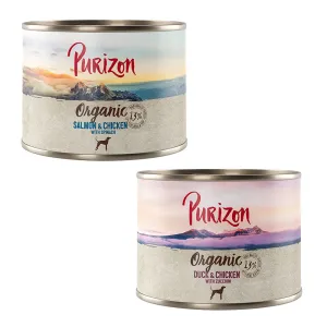 Purizon konzervy 24 x 140 / 200 g / kapsičky 24 x 300 g za skvelú cenu - mix II: 12 x kačacie a kuracie, 12 x losos a kuracie (24 x 200 g)