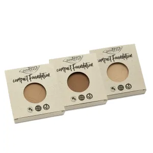 puroBIO Cosmetics Compact Foundation kompaktný púdrový make-up náhradná náplň SPF 10 odtieň 01 9 g