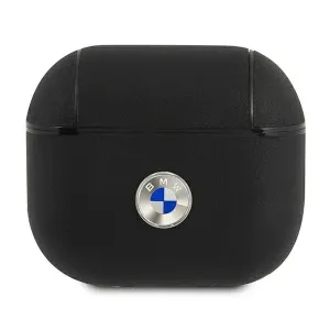 BMW BMA3SSLBK Apple AirPods 3 kryt black Geniune Leather Silver Logo