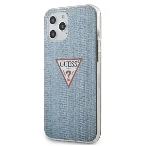 Guess case for iPhone 12 Pro Max 6,7" GUHCP12LPCUJULLB light blue hard case Triangle Collectio