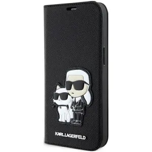 Karl Lagerfeld KLBKP14XSANKCPK Apple iPhone 14 Pro Max bookcase black Saffiano Karl & Choupette