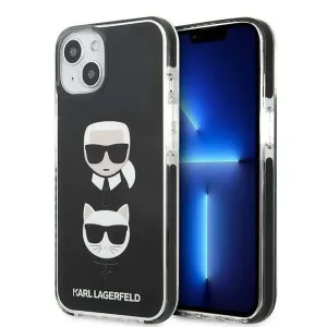Puzdro Karl Lagerfeld iPhone 13 KLHCP13MTPE2TK black hard case Iconic Karl & Choupette
