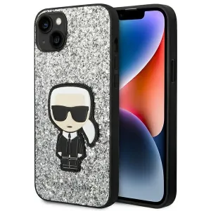 Karl Lagerfeld KLHCP14MGFKPG Apple iPhone 14 Plus hardcase silver Glitter Flakes Ikonik