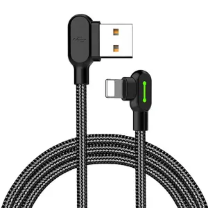 Mcdodo CA-4671 USB-A/Lightning Angle cable LED, 1.2m (black)