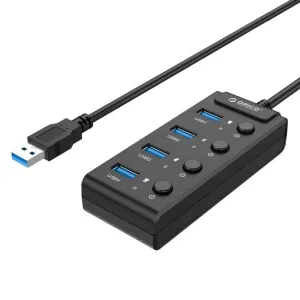 Orico Hub USB 3.0 with power buttons, 5x USB (black)