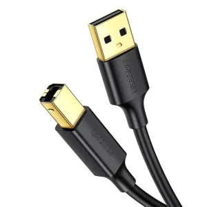 UGREEN US135 USB 2.0 A-B printer cable, gold plated, 5m (čierna)