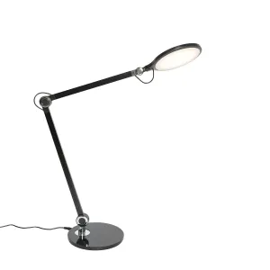 Dizajnová stolná lampa čierna vrátane LED s dotykovou a indukčnou nabíjačkou - Don