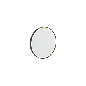 Kúpelňové zrkadlo čierne 50 cm vrátane LED s dotykovým stmievačom - Miral