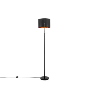 Moderná stojaca lampa čierna so zlatom - VT 1 #2741159