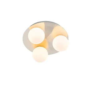 Moderné kúpeľňové stropné svietidlo oceľové 3-svetlové - Cederic