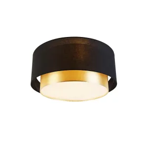 Moderné stropné svietidlo čierne so zlatým 50 cm 3-svetlo - Drum Duo #2740541