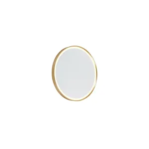 Okrúhle kúpeľňové zrkadlo zlaté 50 cm vrátane LED s dotykovým stmievačom - Miral