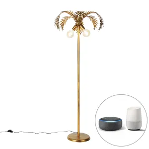 Inteligentná stojaca lampa zlatá 2-svetlá vrátane Wifi G95 - Botanica #2740858