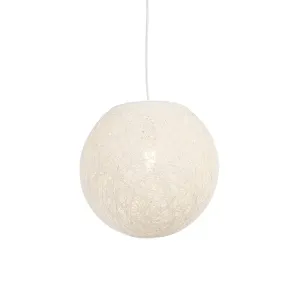 Vidiecka závesná lampa biela 35 cm - Corda